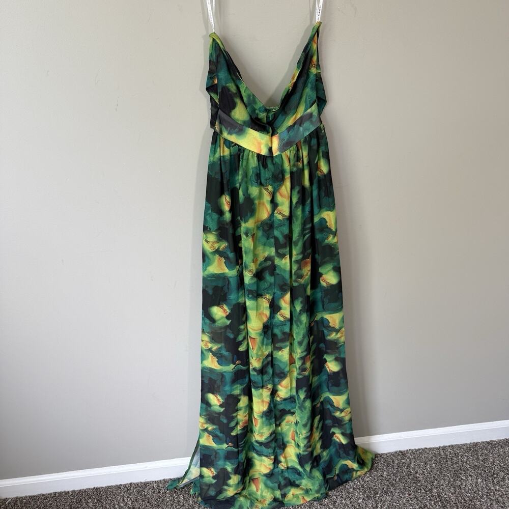 Bella Barnett Hawaiian Tropical Printed Maxi Dress Size M Green New - Picture 7 of 7